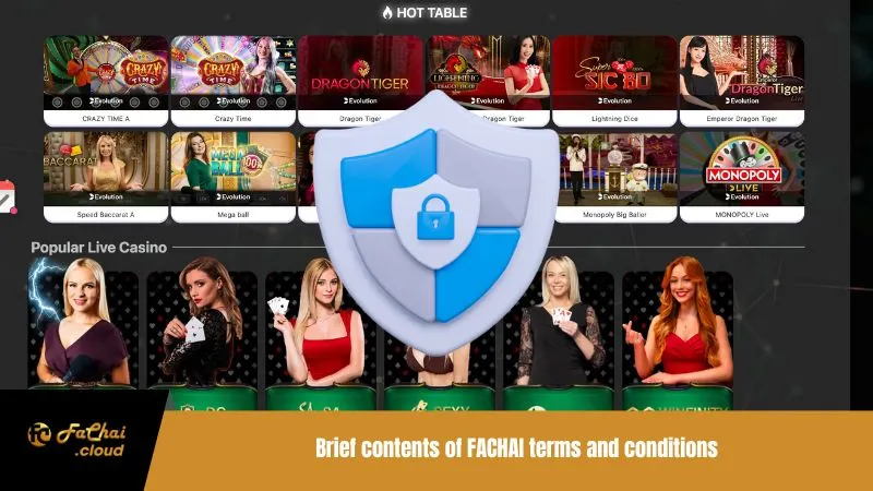 Brief contents of FACHAI terms and conditions