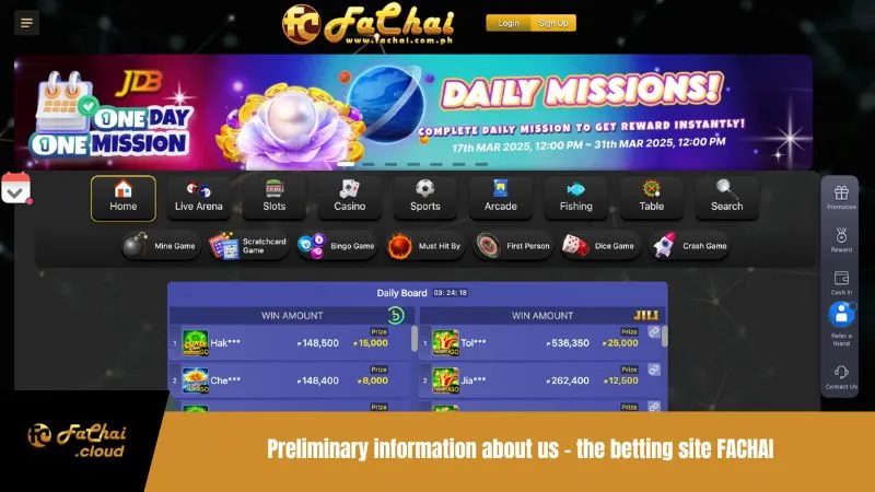 Preliminary information about us - the betting site FACHAI