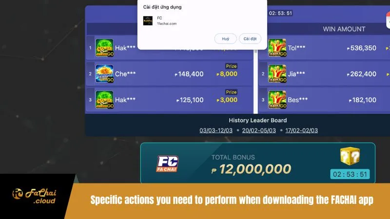 Specific actions you need to perform when downloading the FACHAI app